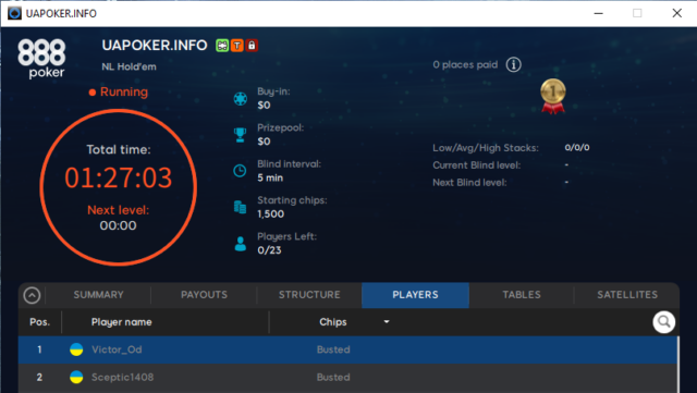 888 UAPOKER winner 14-01-26