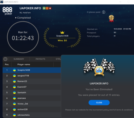 Freeroll for krichalka 1st place 10.12.2025